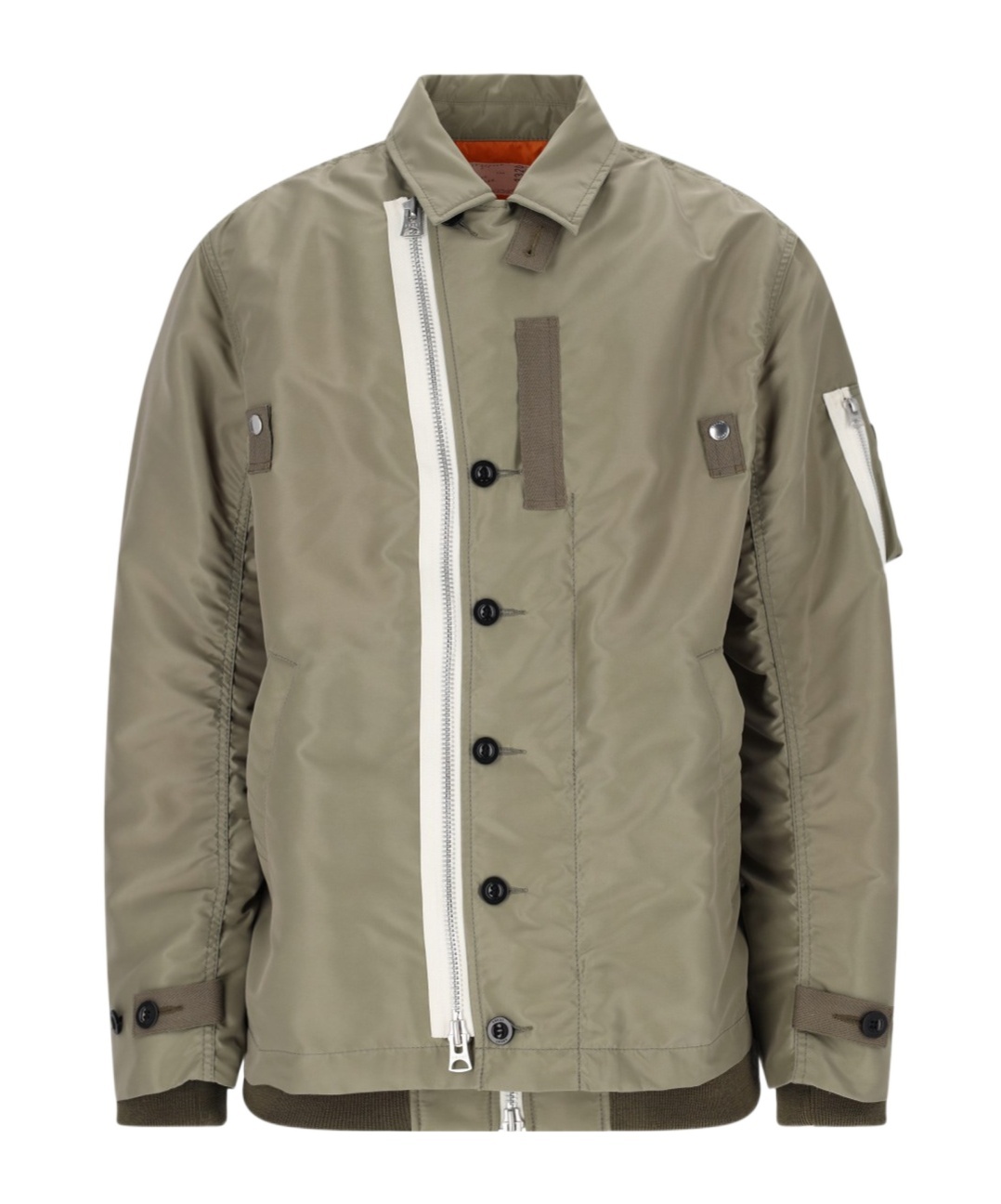 Sacai Shirt Style Casual Jacket In Nude