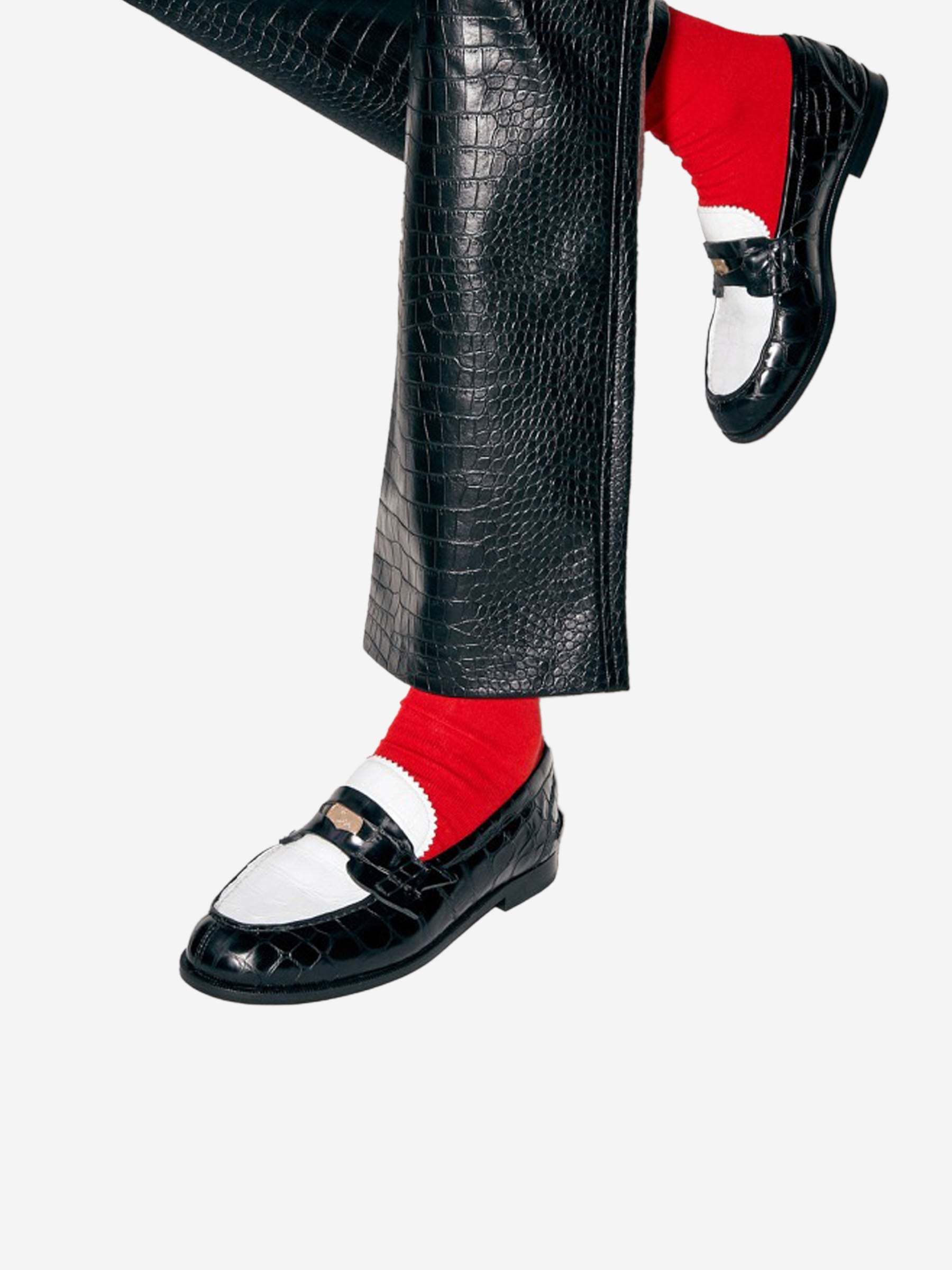 Christian Louboutin Donna Croc-embossed Leather Penny Loafers In Black