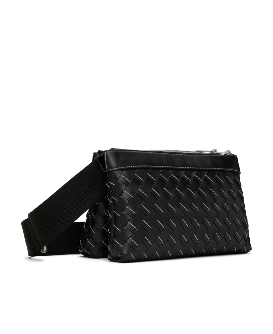 Bottega Veneta Intreciato Knitted Shoulder Bag In Black