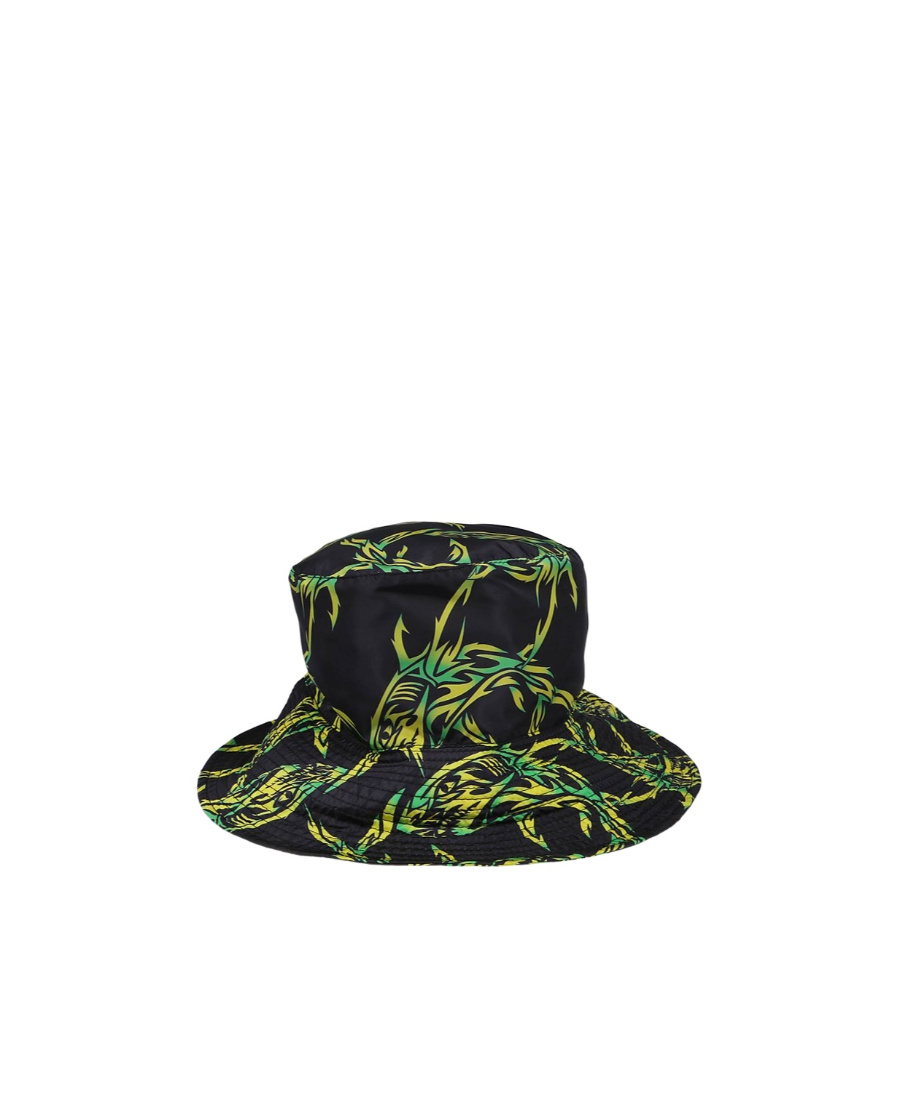 Msgm Tribal Shark Print Bucket Hat In Black