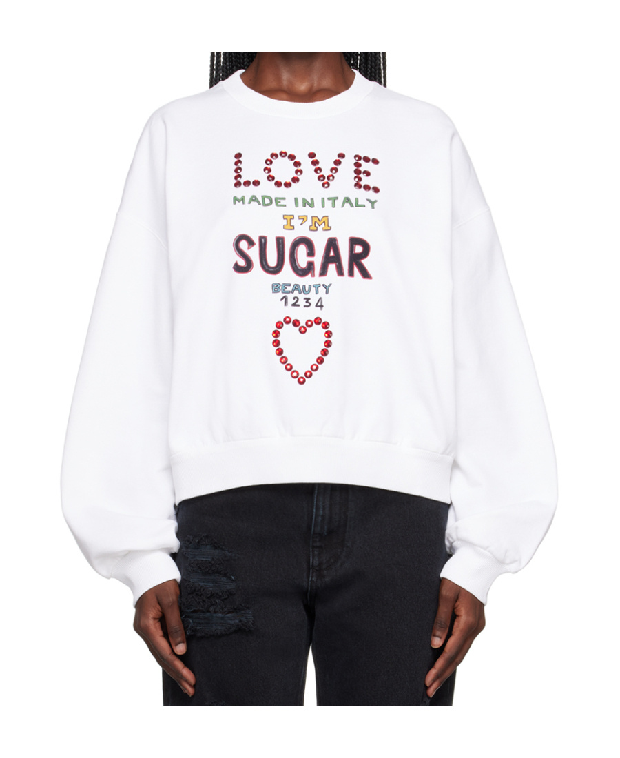 Dolce & Gabbana Lettering Print Oversized Sweatshirt In White