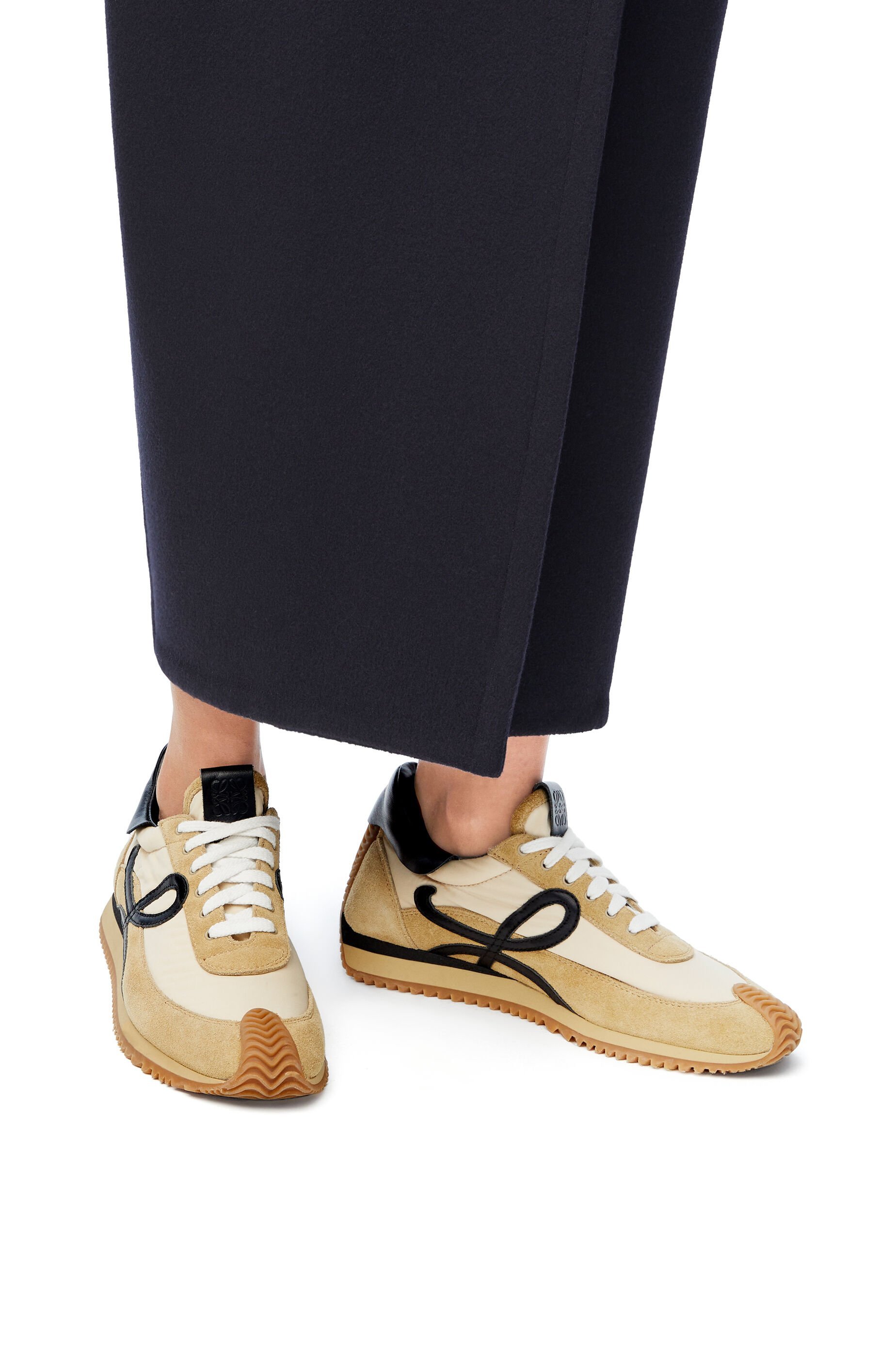 Loewe Low-cut Lace-up Sneakers In Nude