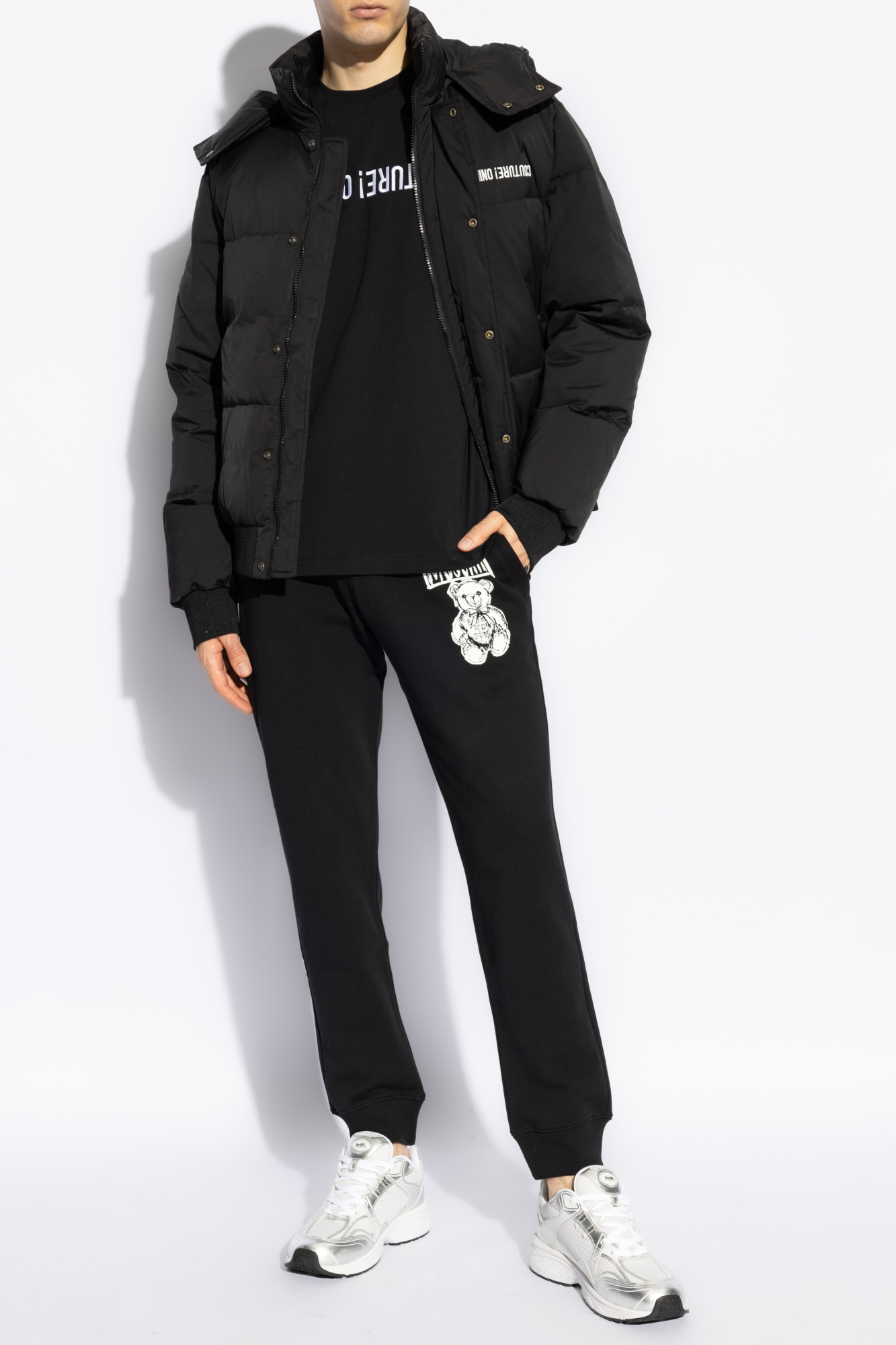 Moschino T-shirt With Embroidered Lettering In Black