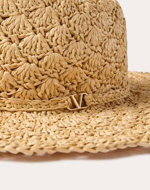 Valentino Natural Raffia Escape Hat In Nude