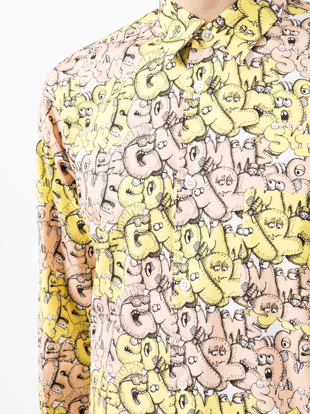Comme Des Garçons Pattern Printed Shirt In Multicolor