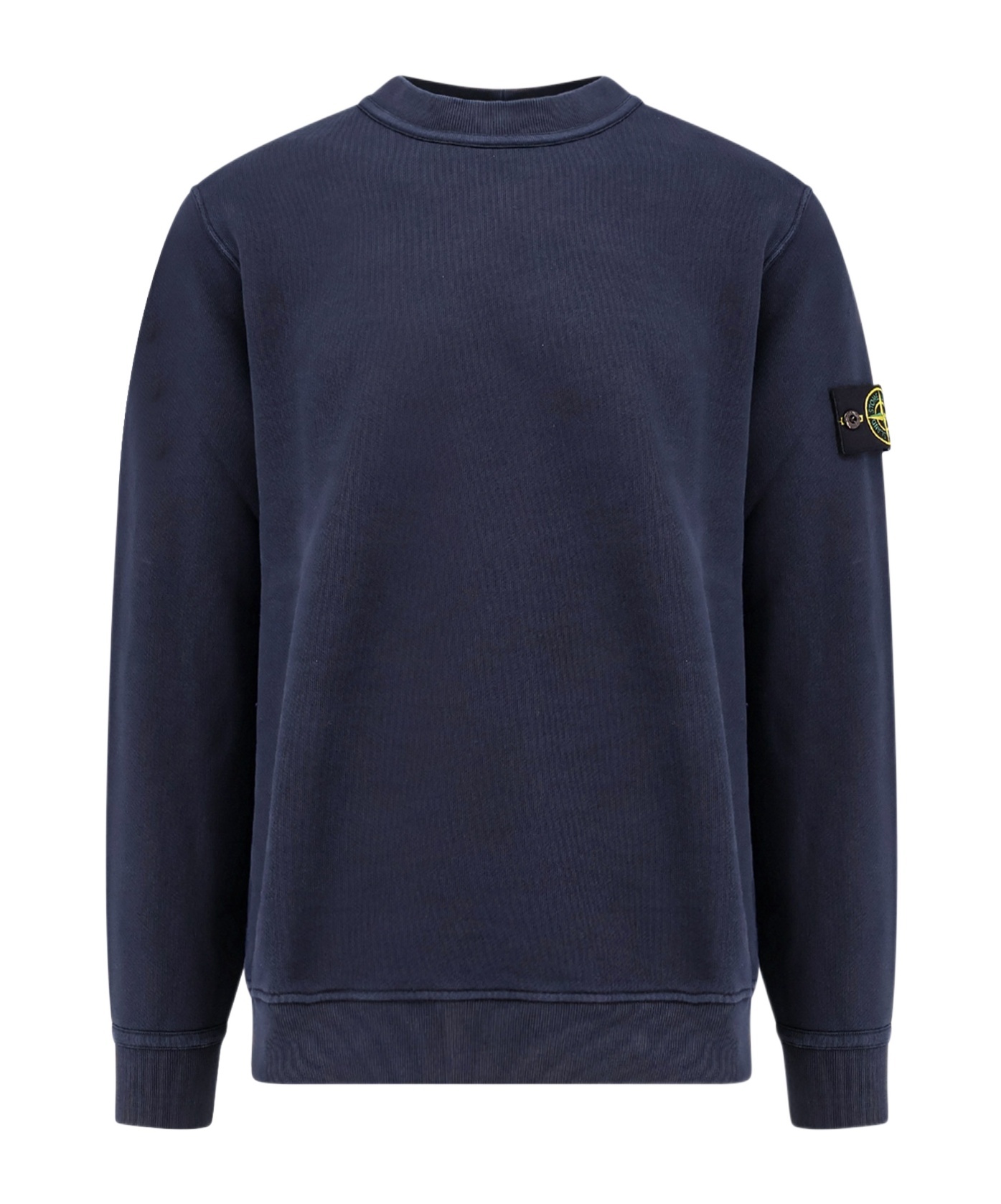 Stone Island Cotton Crew-neck Sweatshirt Arm Pocket In Blue