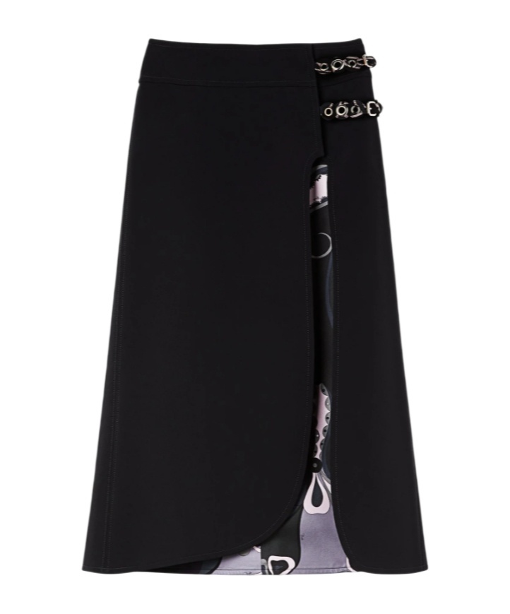 Pucci Midi Skirt With Internal Print In Black