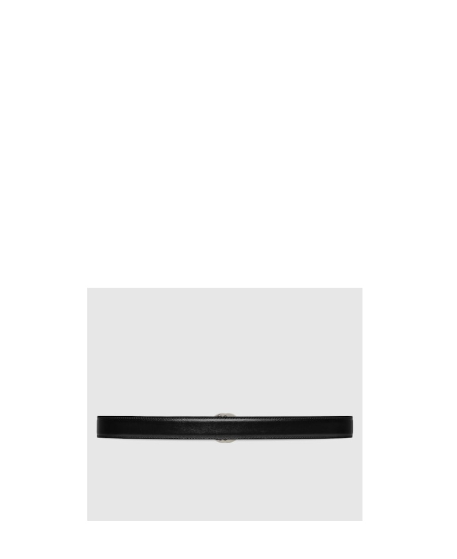 Gucci Interlocking G-buckle Leather Belt In Black