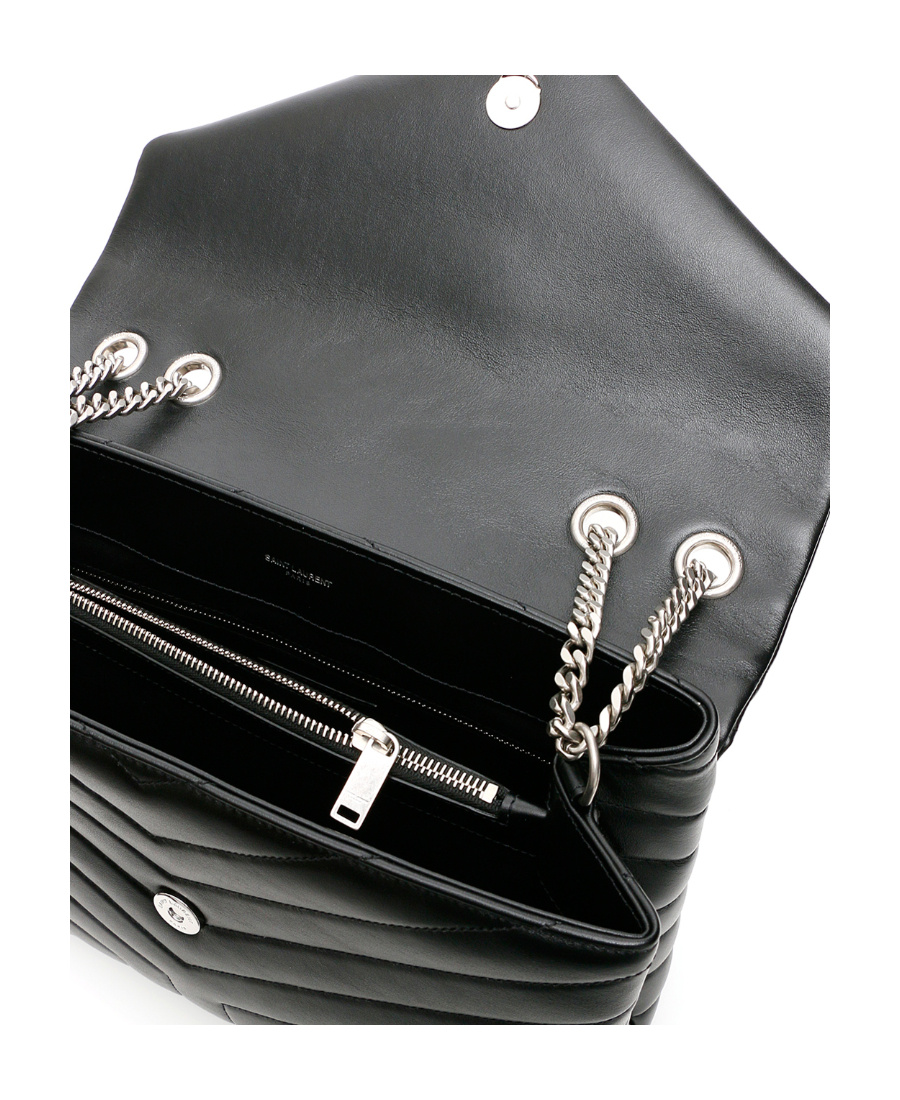Saint Laurent Medium Loulou Quilted Shoulder Bag In Black