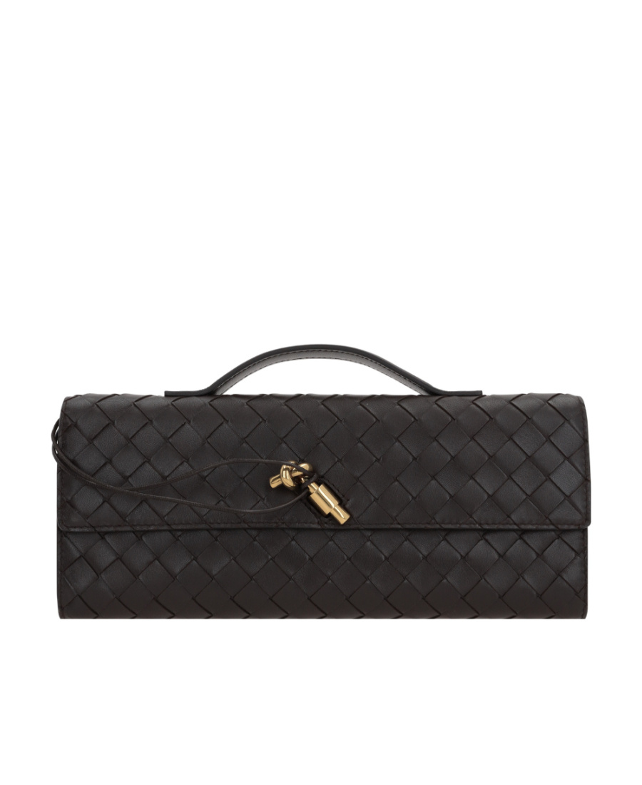 Shop Bottega Veneta Andiamo Clutch In Black