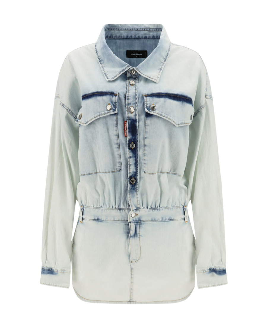 Dsquared2 Denim Dress Dsquared Clothing Blue In White