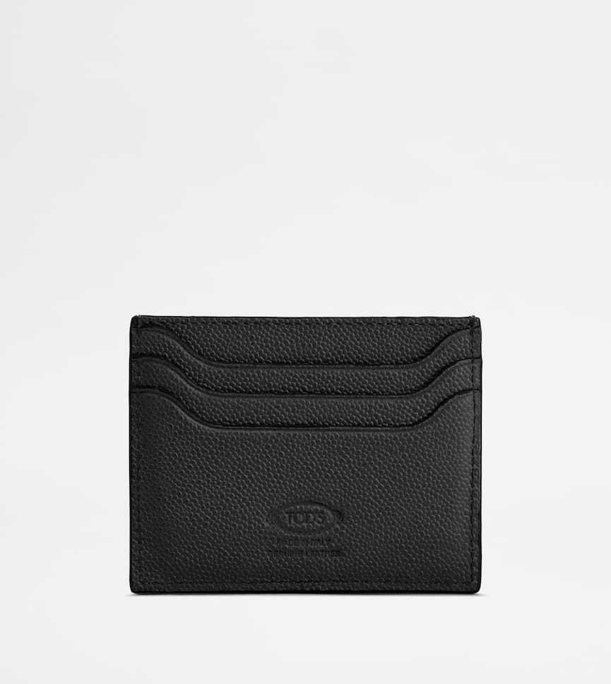 Tod's Slim Textured Compact Wallets In Black
