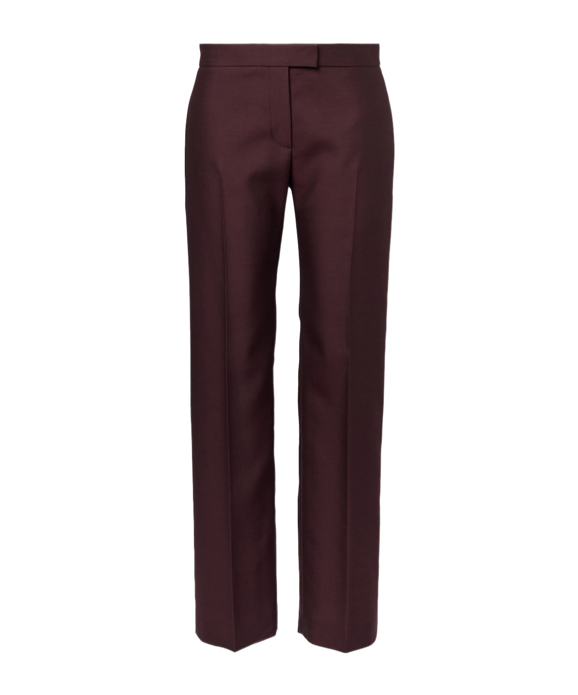 Khaite Callen Wool And Silk Straight Pants In Burgundy