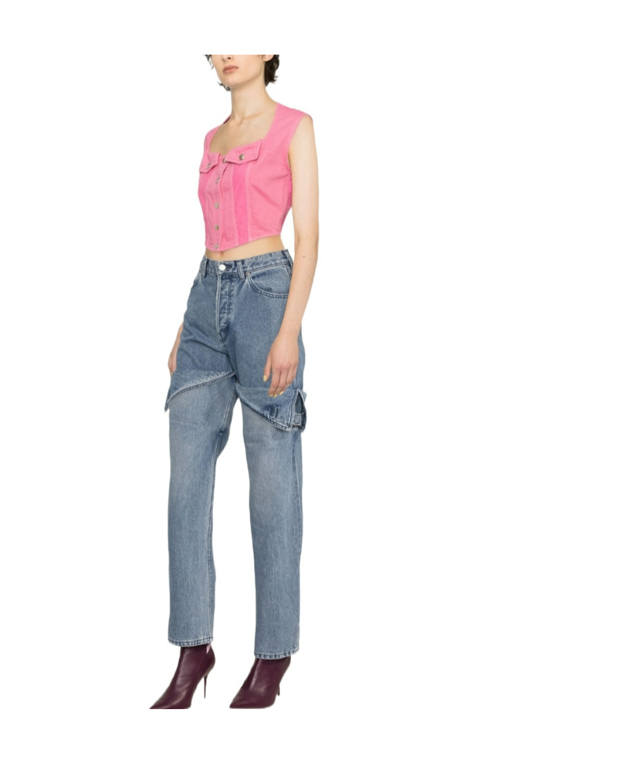 Ambush Denim Top In Pink