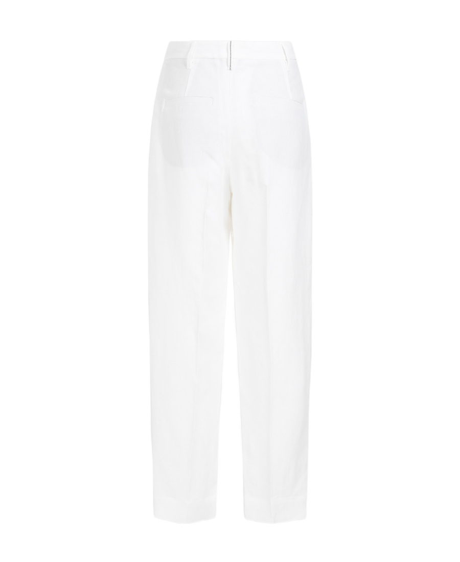 Brunello Cucinelli High-waist Cropped Trousers In White