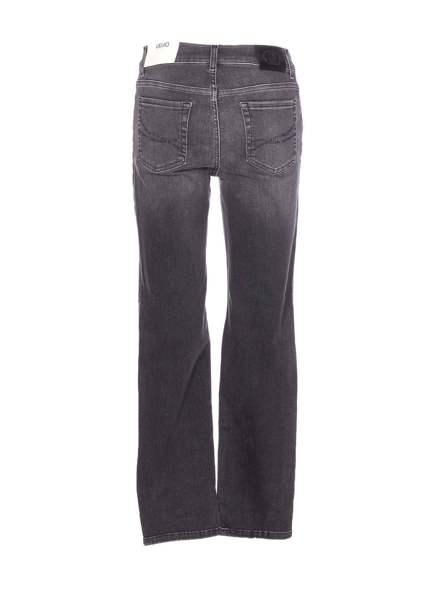 Liu •jo Faded Trousers With Belt Loops And Rivets In Black