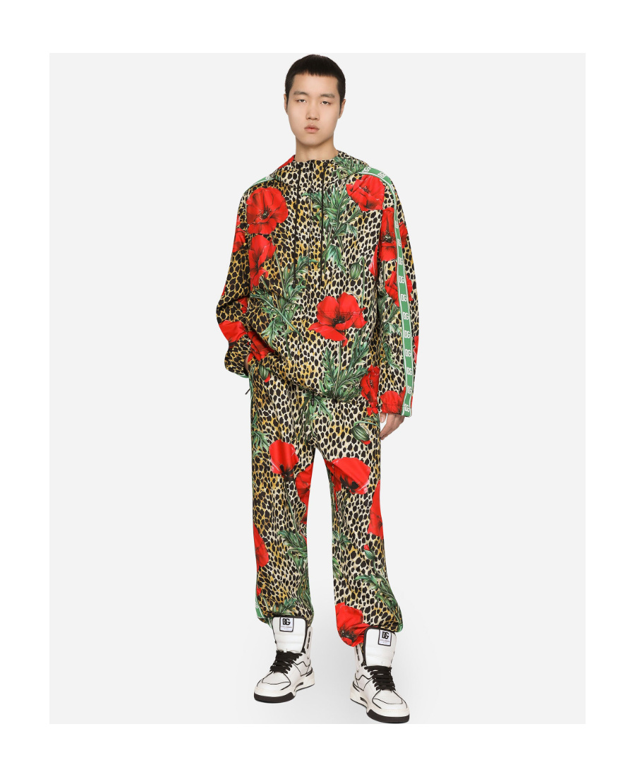 Dolce & Gabbana Floral-print Hooded Jacket In Multicolor