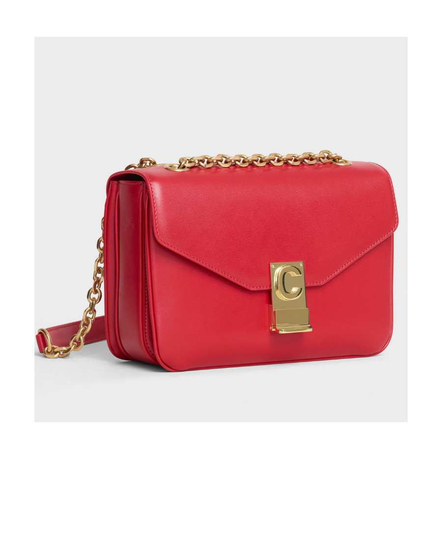 Celine Foldover Top Crossbody Bag In Red