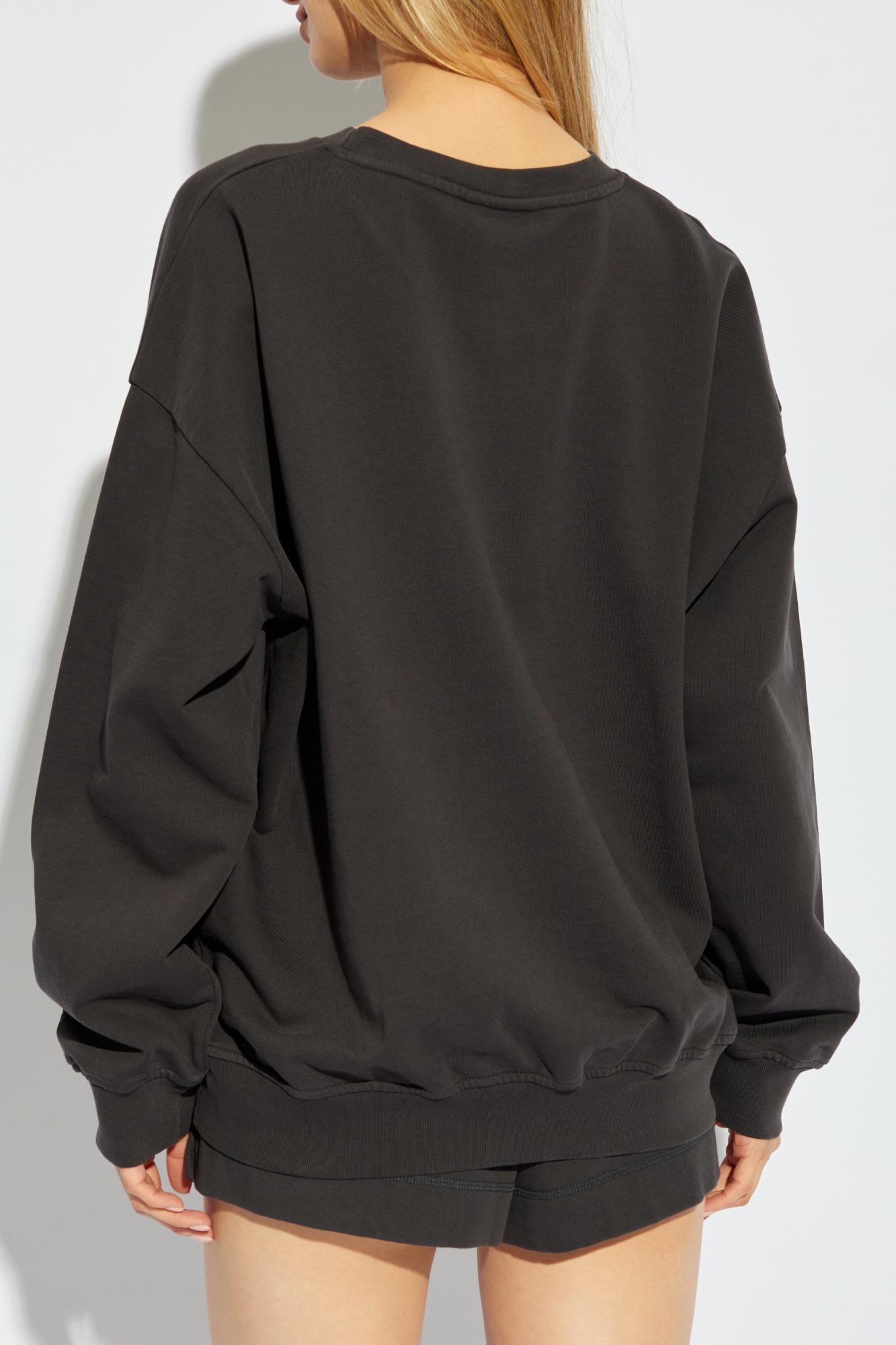 Ganni Logo-print Organic-cotton Sweatshirt In Black