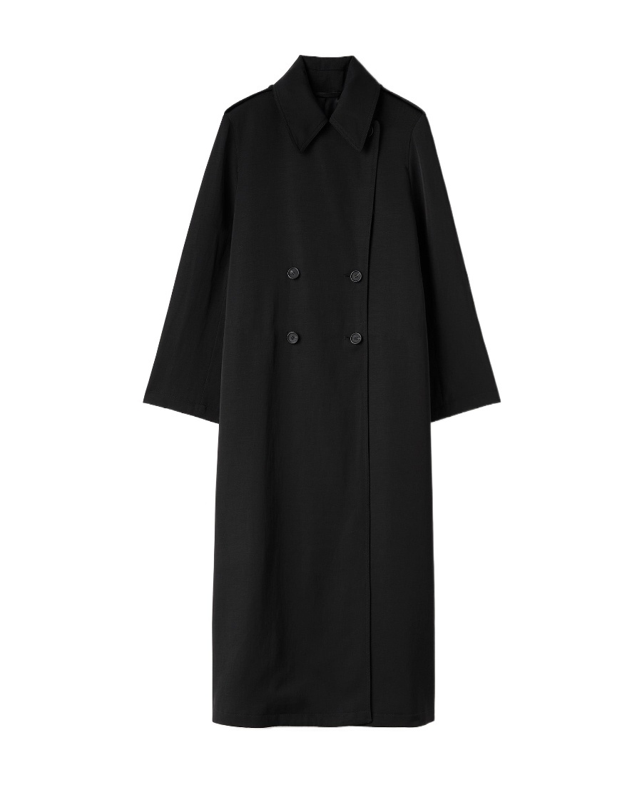 Totême Double-breasted Coat In Black
