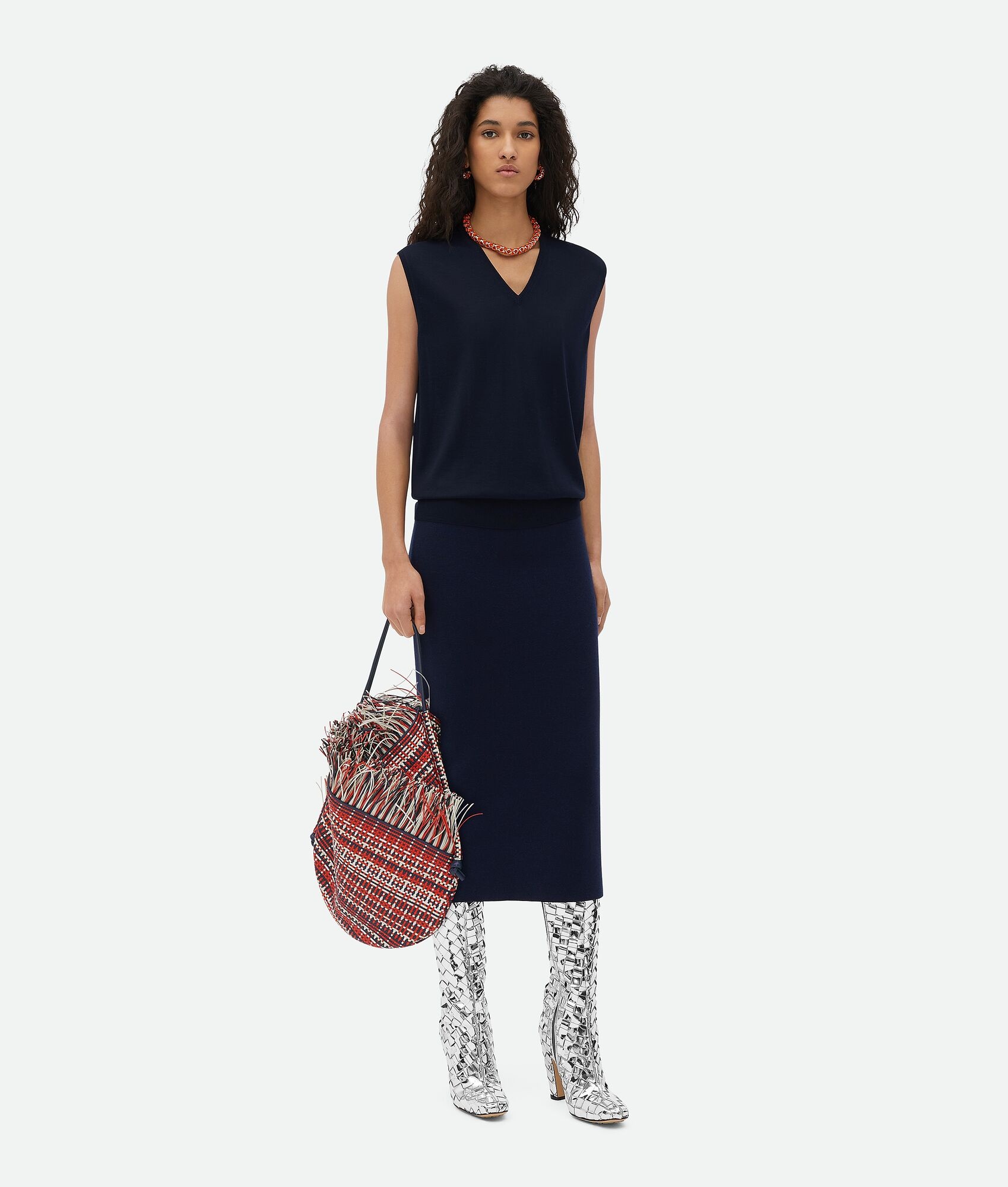 Bottega Veneta Logo Embroidered Vest In Black