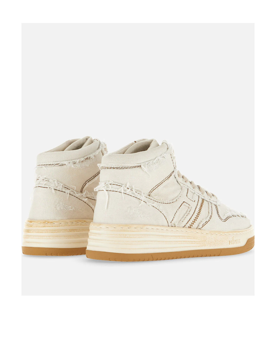 Hogan Contrast-stitch High-top Sneakers In White