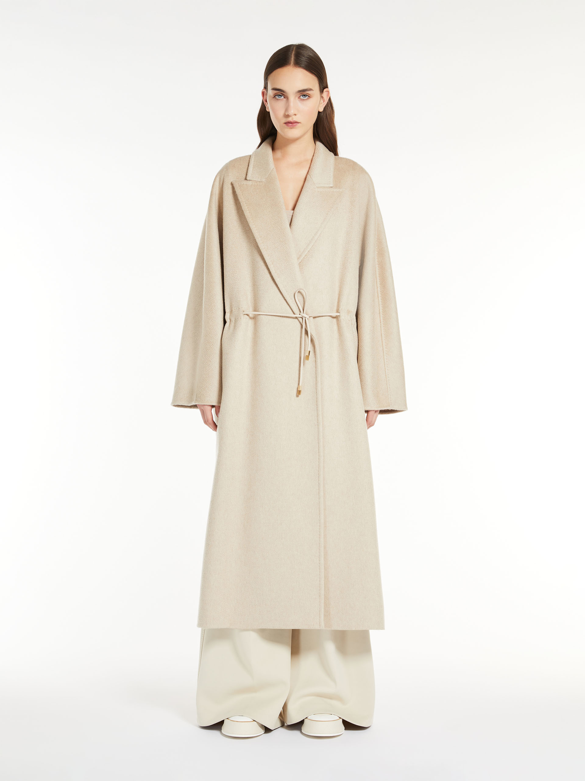 Max Mara Bertone Oversized Cashmere Coat In Nude