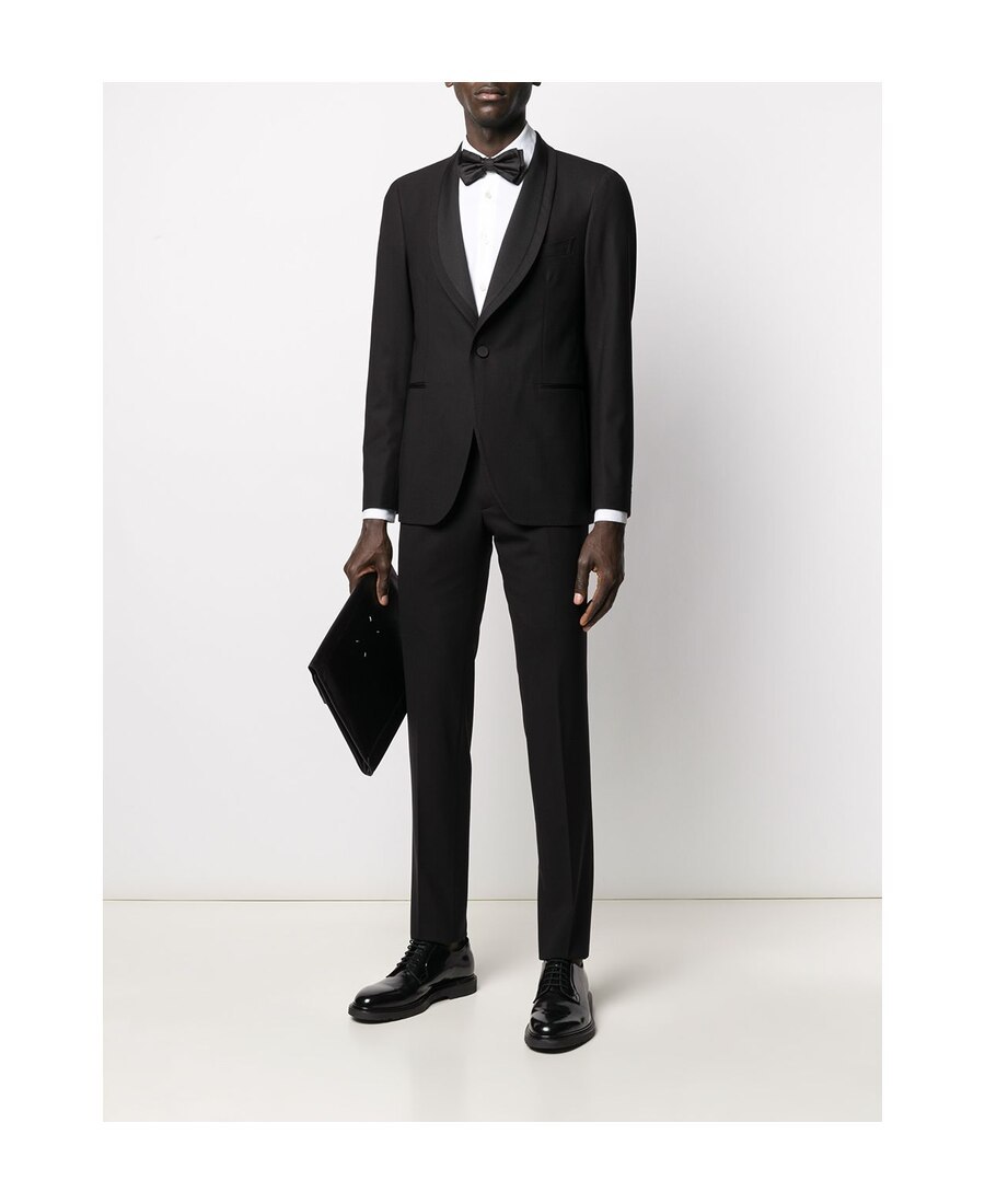 Tagliatore Single-breasted Black Suit With Notched Lapels