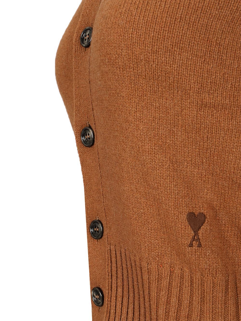 Ami Alexandre Mattiussi Cashmere Wool Cardigan Knitwear Brown In Brown
