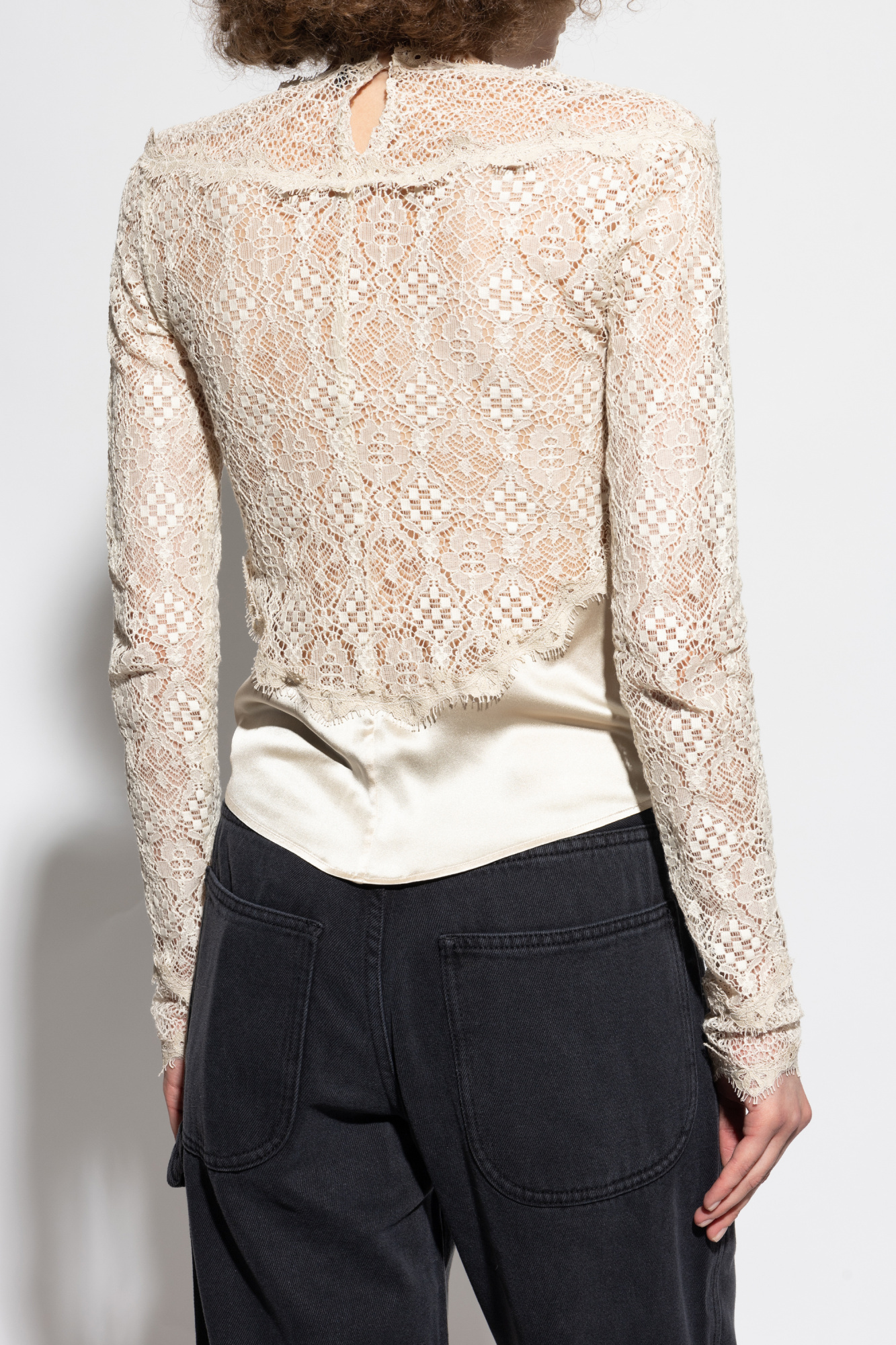 Isabel Marant Diem Lace Top In White