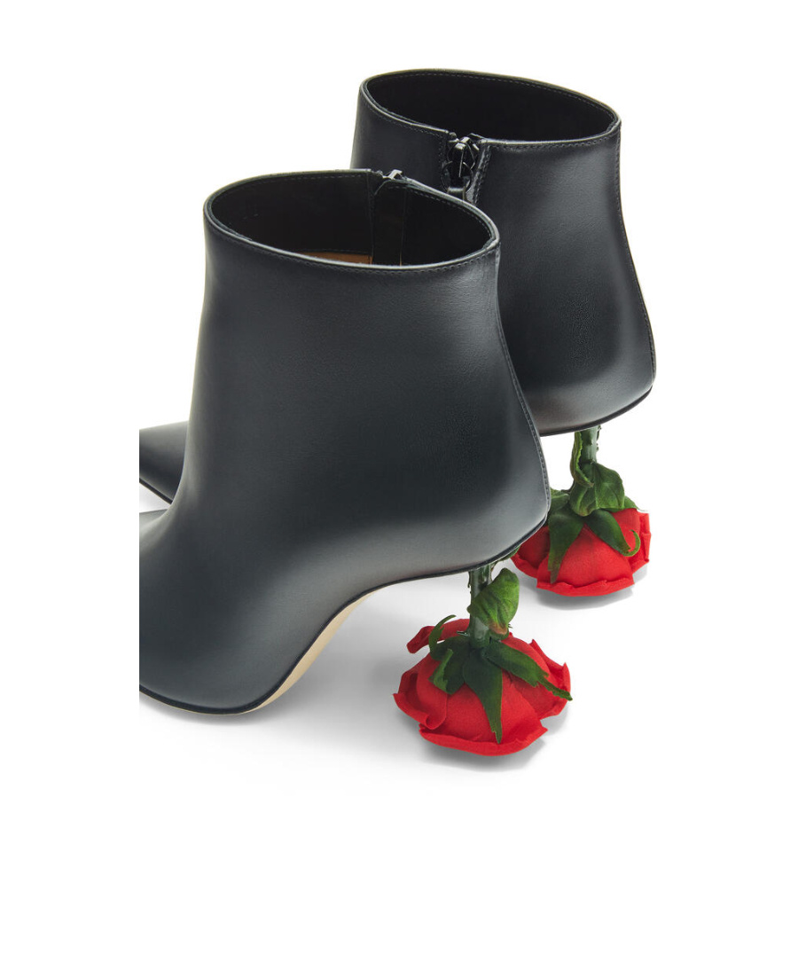 Loewe Logo High-heeled Boots In Black