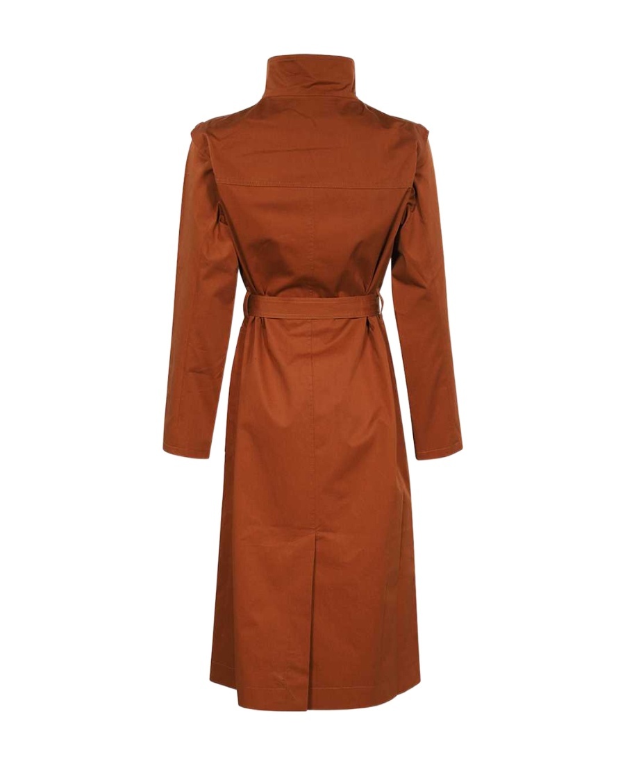 Shop Yves Salomon Cotton Trench Coat In Brown