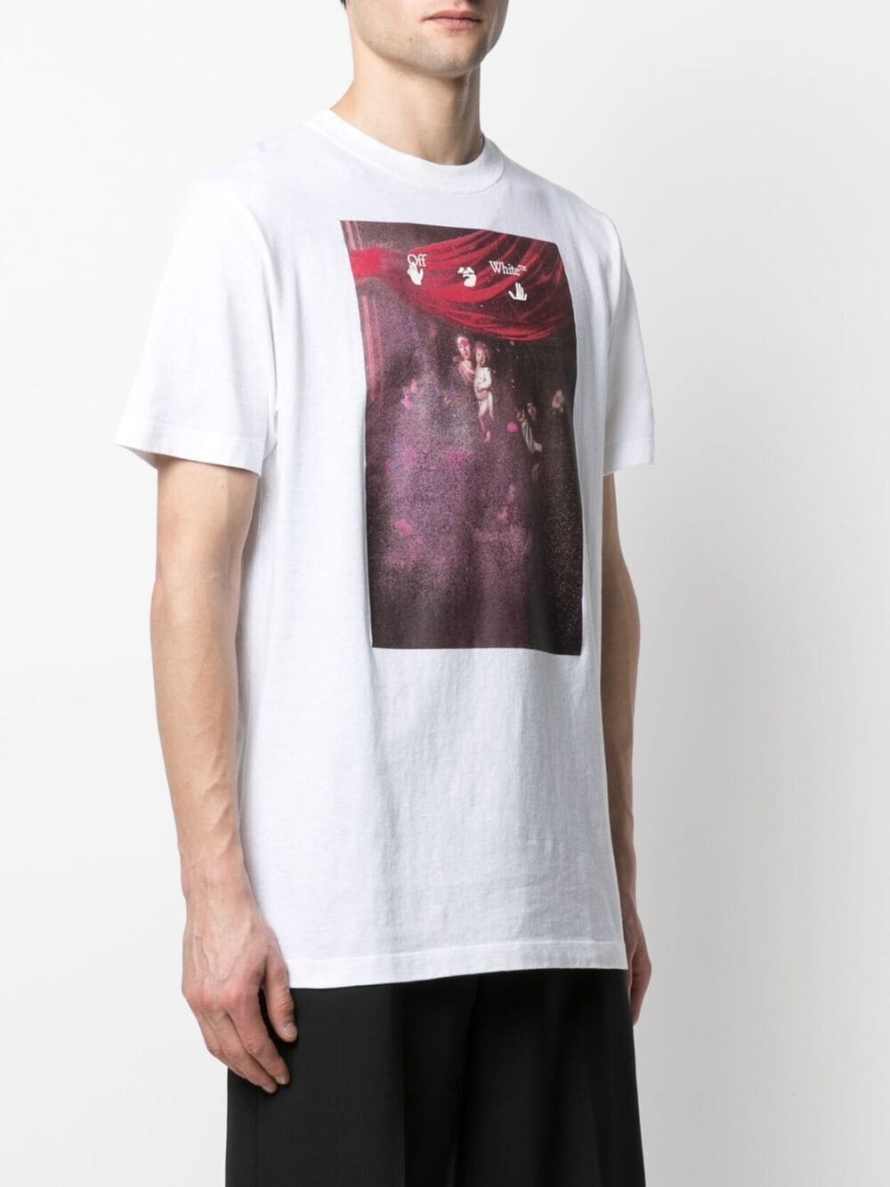 Off-white Caravaggio-print Arrow T-shirt In White