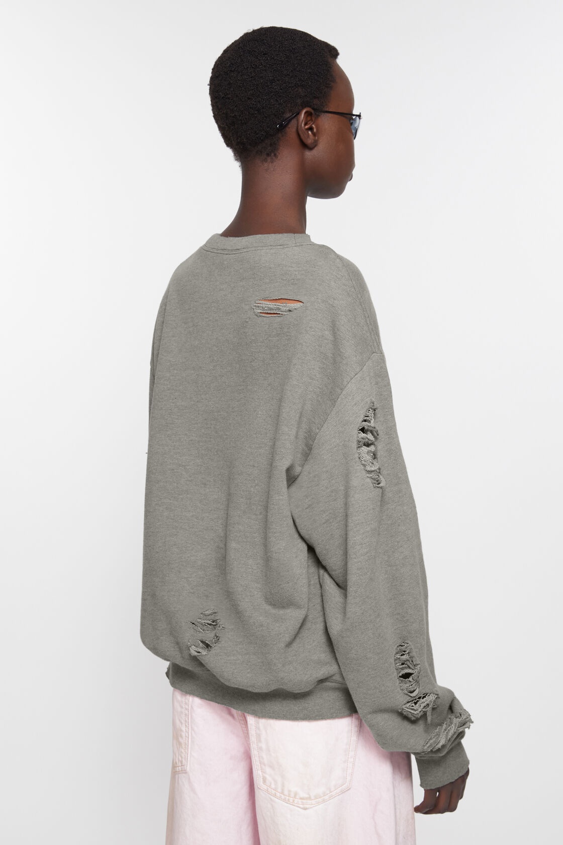 Acne Studios Printed Logo Sweater In Gray