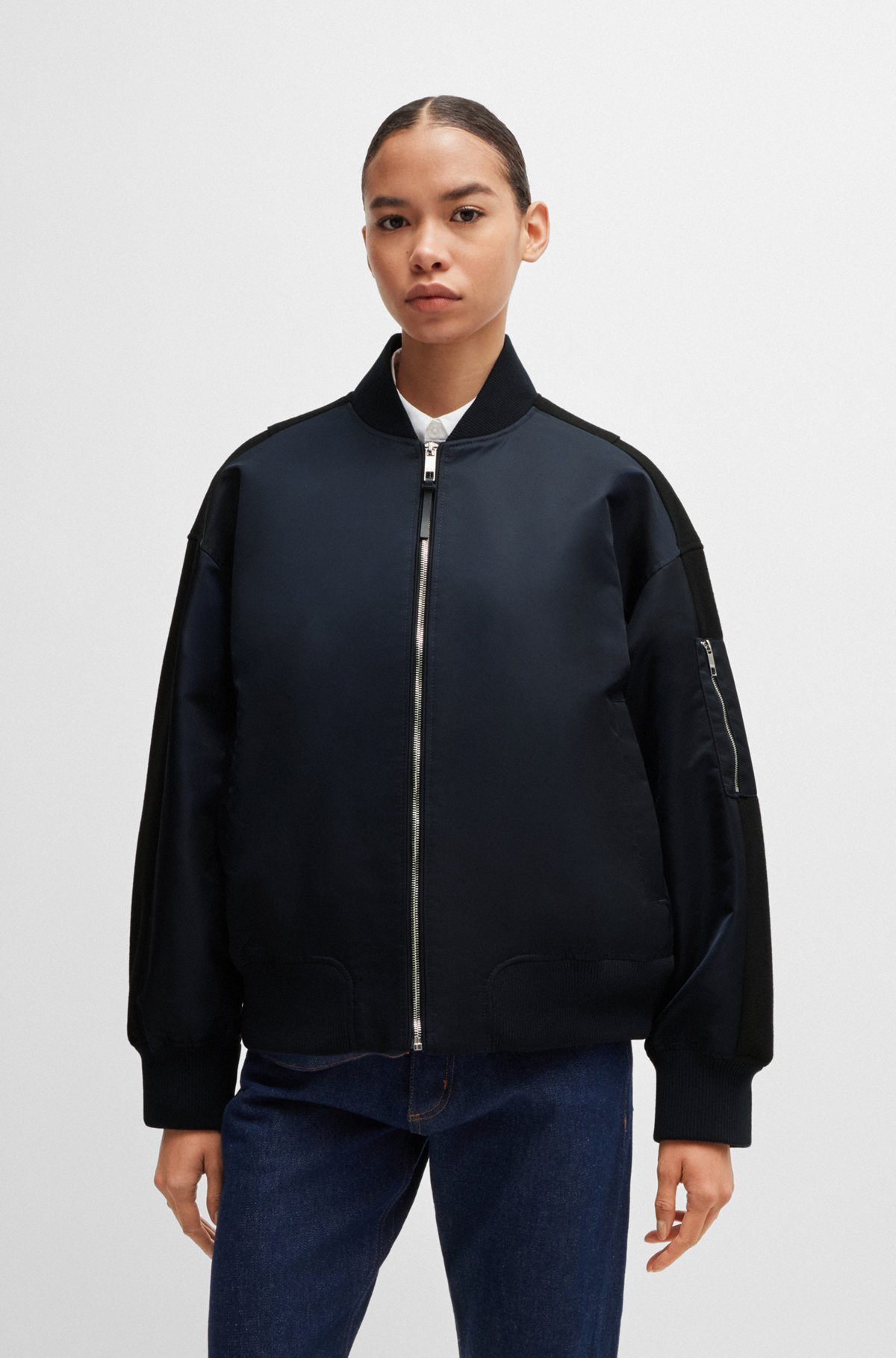 Hugo Boss Long-sleeved Jacket In Black