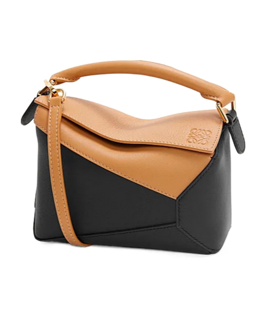 Shop Loewe Mini Puzzle Bag In Classic Calfskin In Black