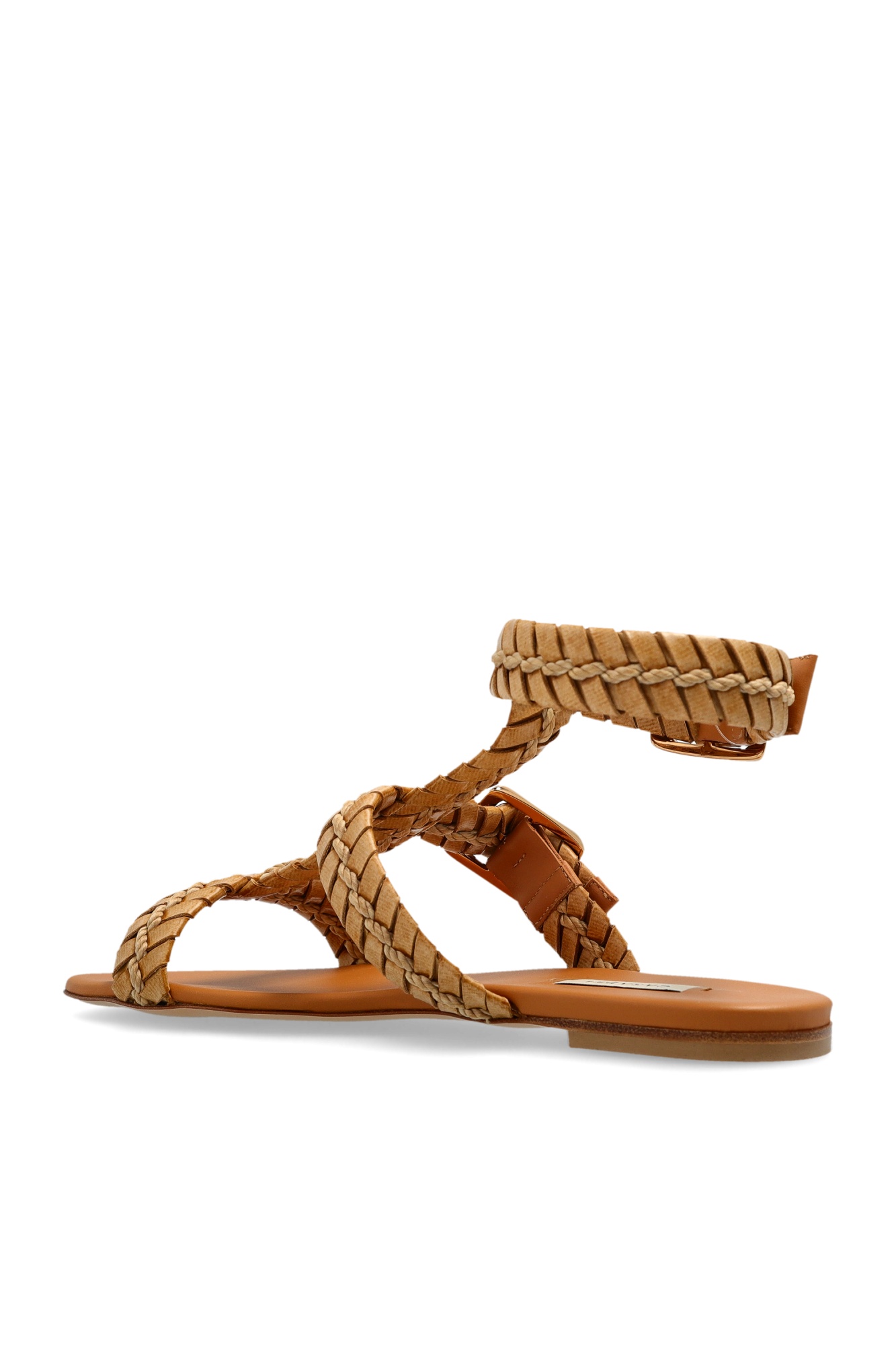 Casadei Braided-strap Flat Sandals In Brown
