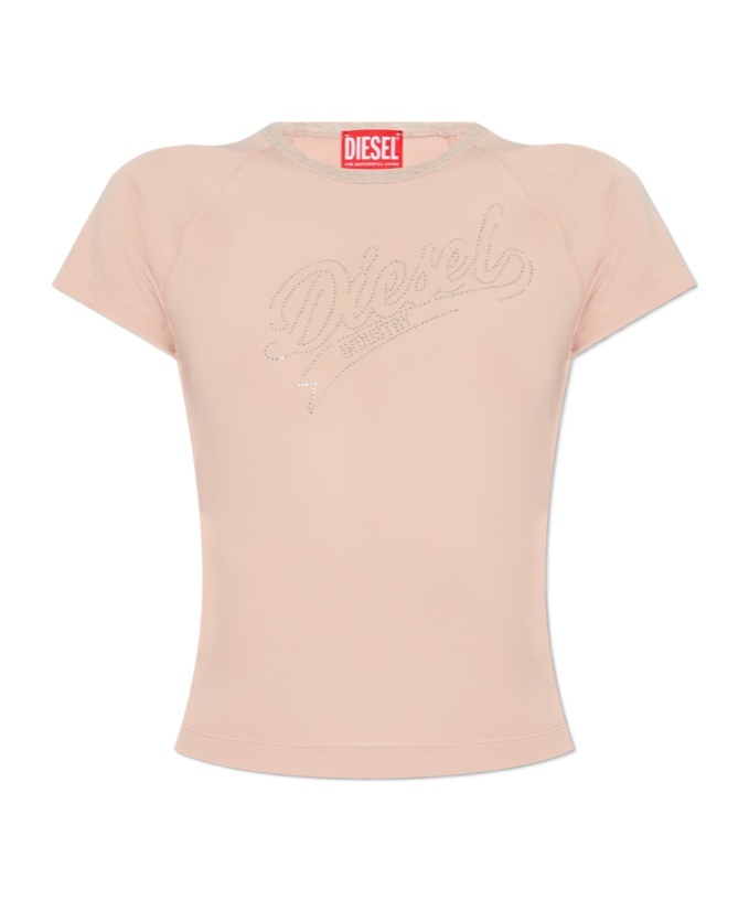 Diesel T-vincie Rhinestone-embellished T-shirt In Pink