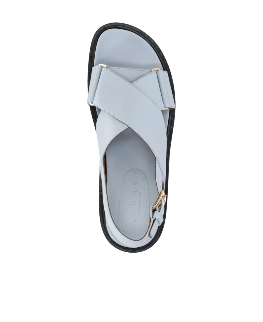 Marni Leather Fussbett Sandals In White