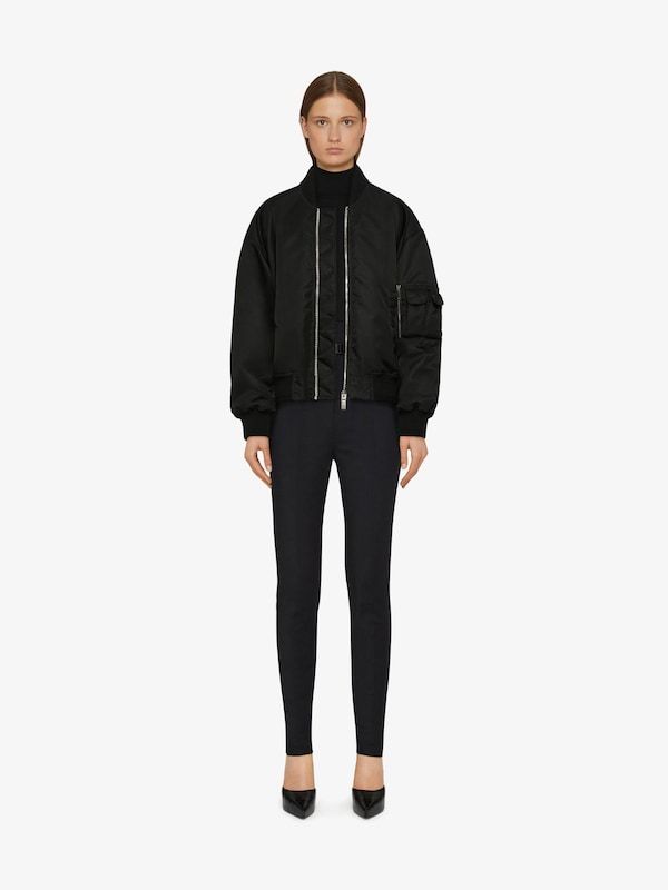 Givenchy Multi-pocket Zipped Bomber Jacket In Black