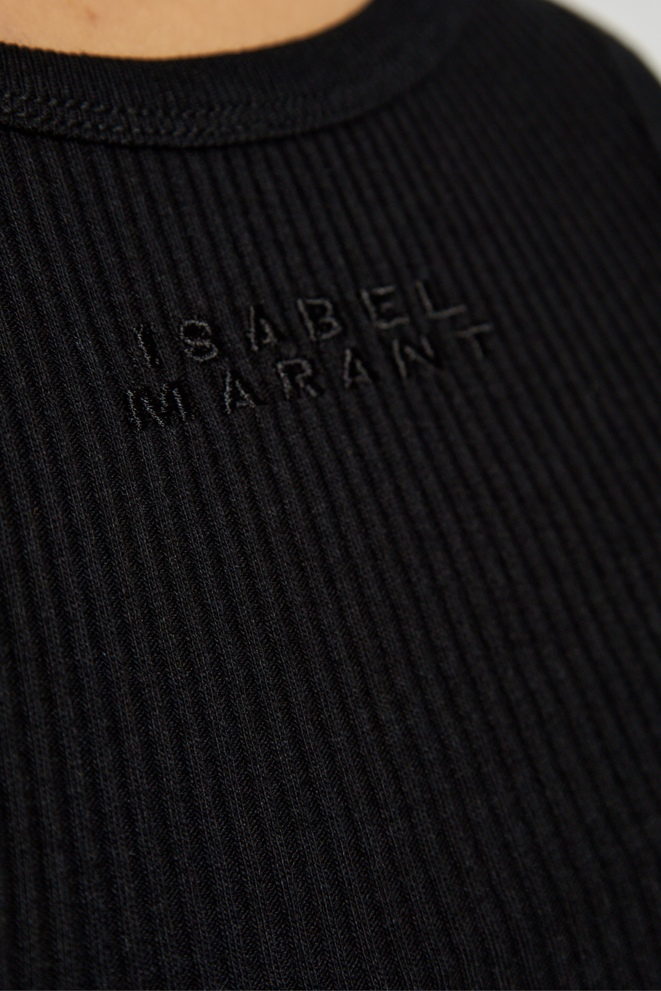 Isabel Marant Logo-embroidered Rib Knit Tank Top In Black