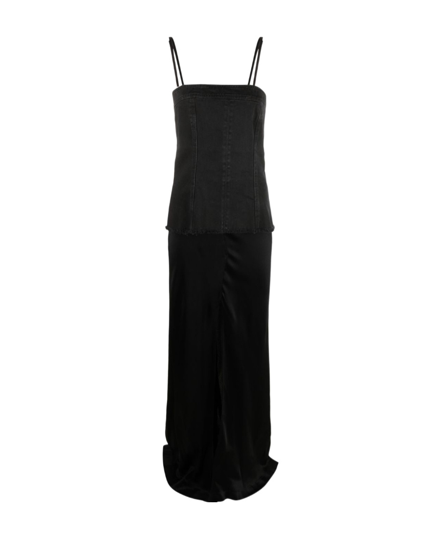 Blumarine Layered Sleeveless Maxi Dress In Black
