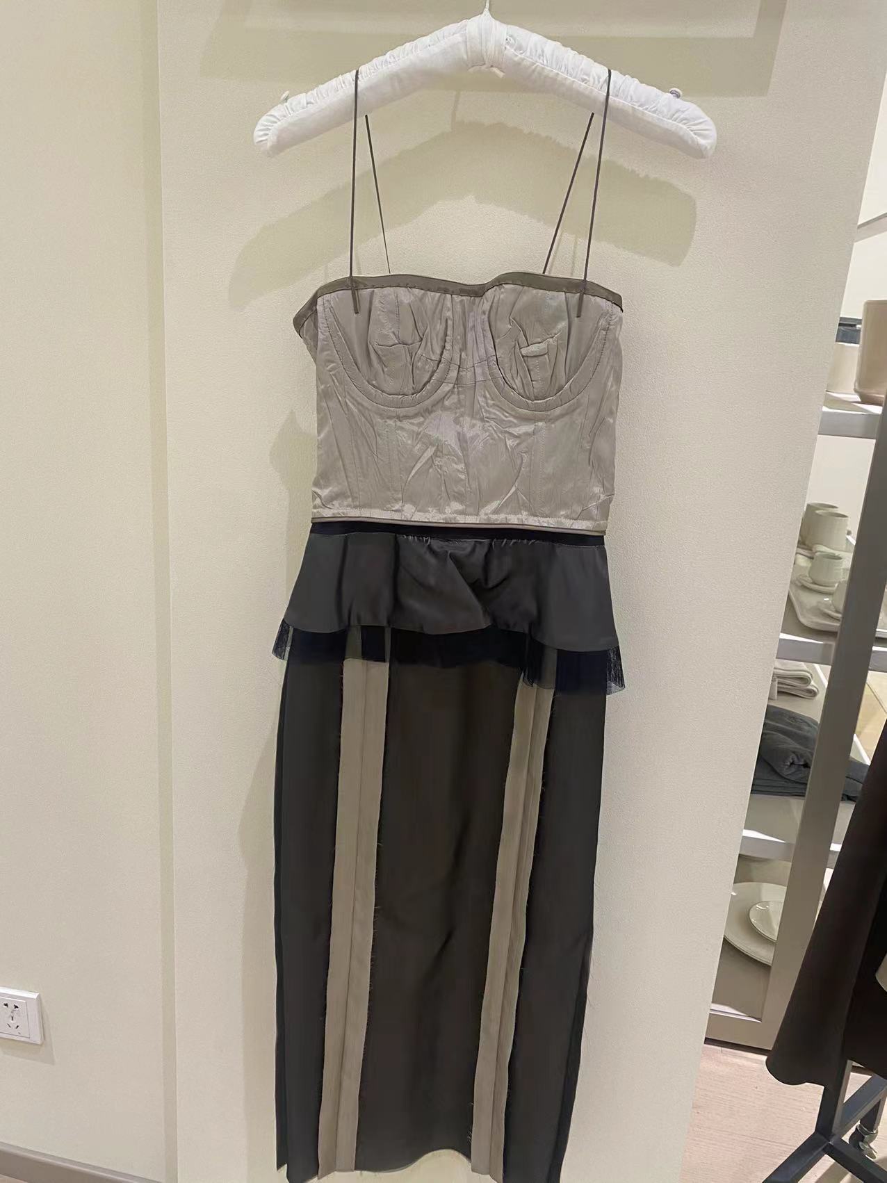 Maison Margiela Multicolor Silk Midi Dress In Black