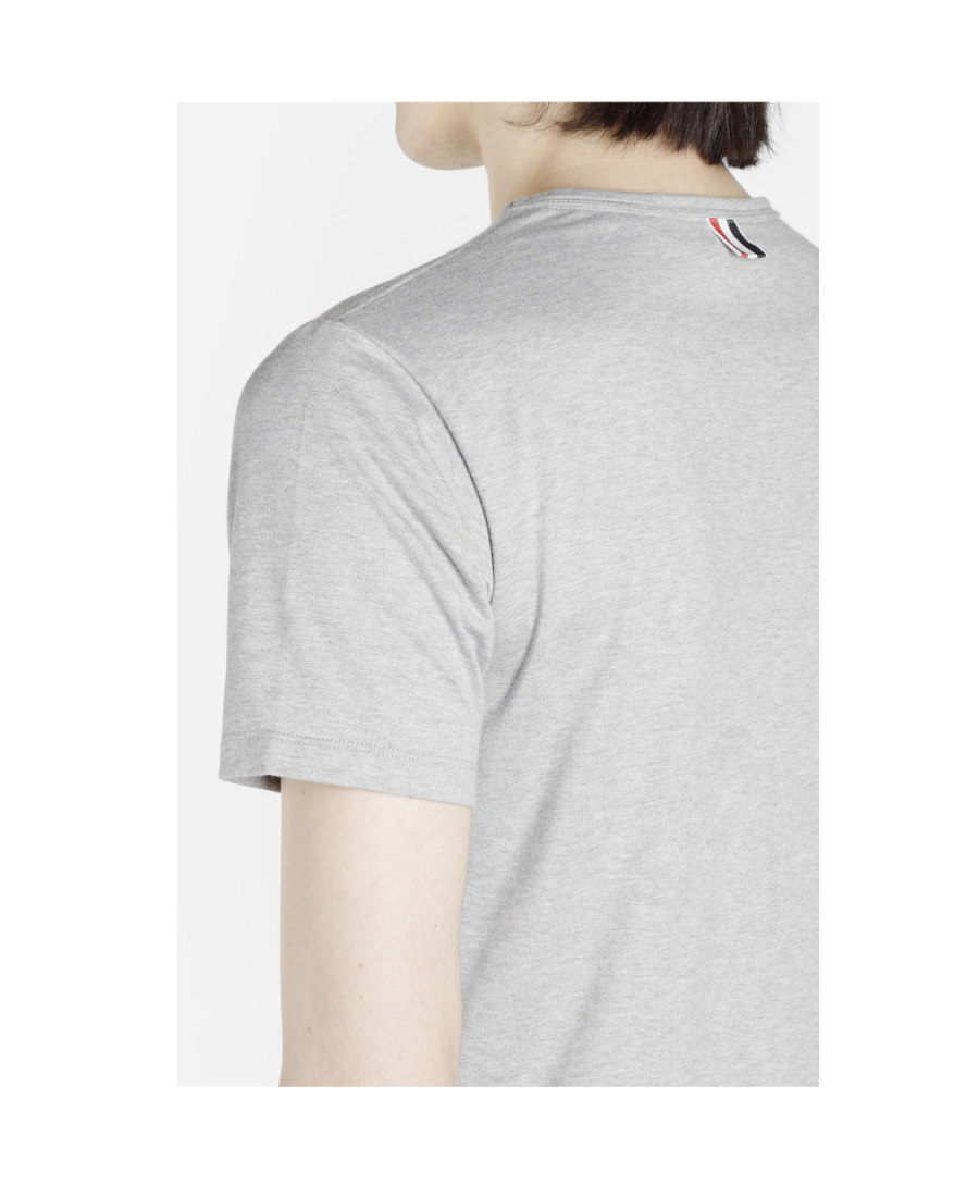 Thom Browne Gray Oversized Short Sleeve Pocket T-shirt In Gray