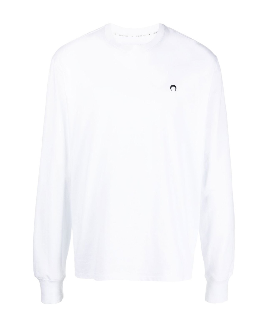 Marine Serre Organic Cotton Long-sleeve T-shirt In White