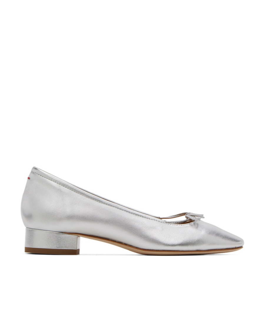 AEYDE SQUARE-TOE LEATHER BALLERINA SHOES