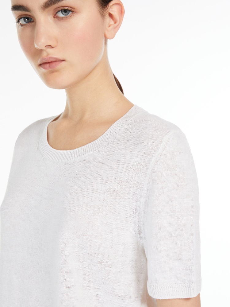 Weekend Max Mara Item O-neck Short-sleeved T-shirt In White