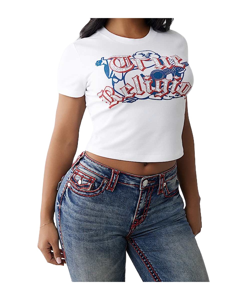TRUE RELIGION CRYSTAL LOGO BUDDHA BABY TEE