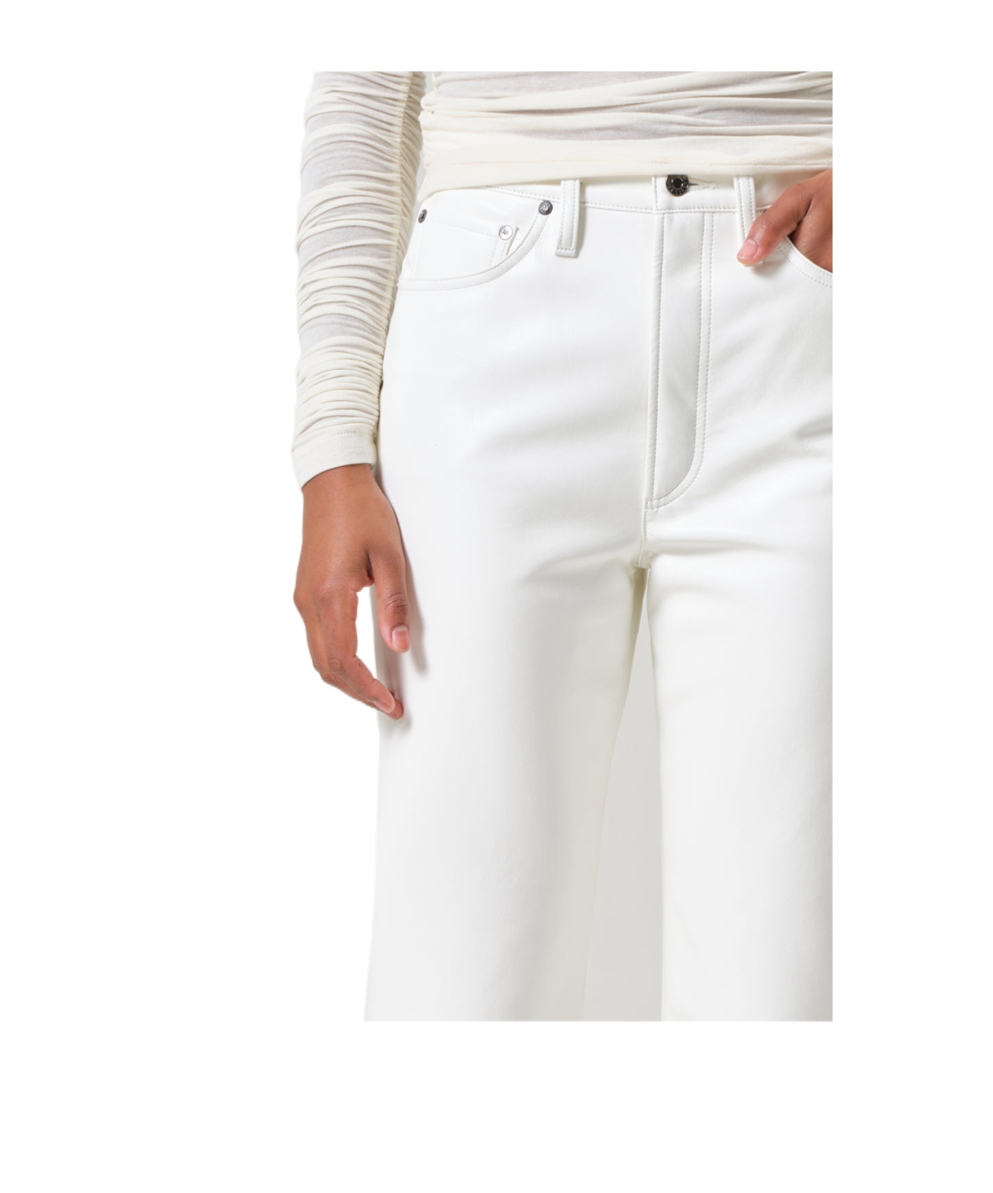 Agolde 90s Crop Mid Rise Loose Straight Jean In Element In White