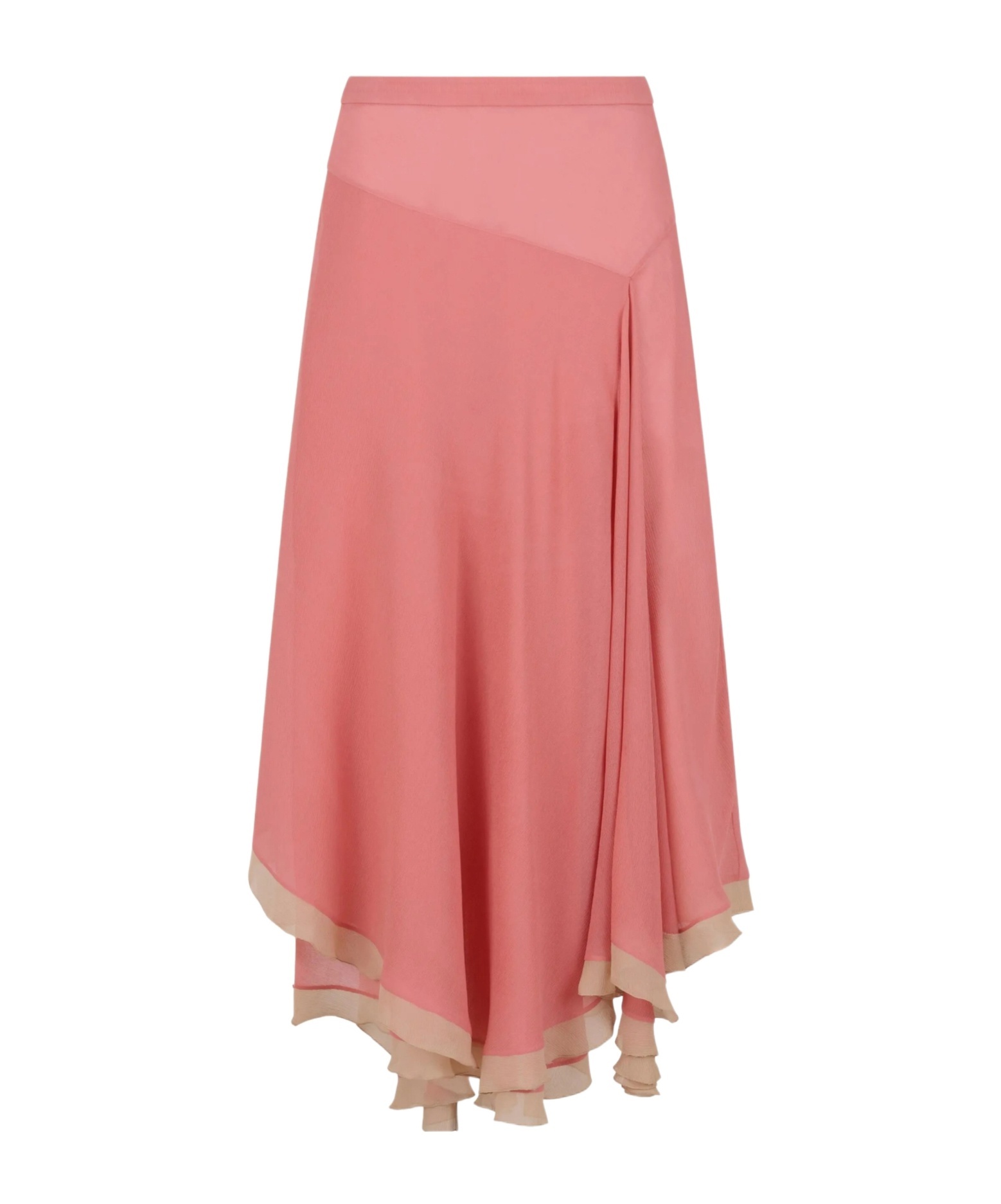 Marni Creponne Silk Peplum Midi Skirt Clothing In Pink